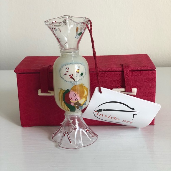 Vintage FIGI Inside Art Sweet Dreams Boy Christmas Ornament, Unique & Rare Find! - Picture 2 of 10